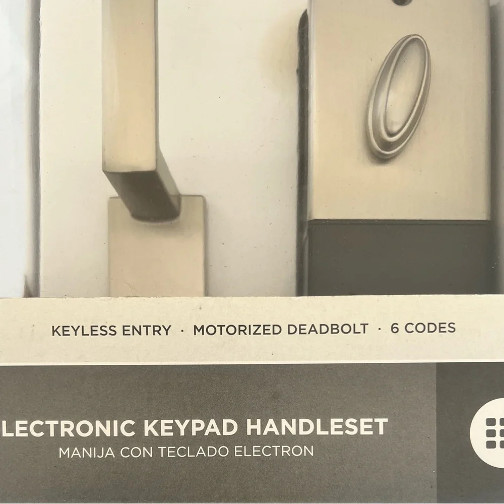 Keickset Satin Nickel Electronic Door Lock.Brand NIB opened box